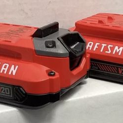 2x Craftsman Batteries 20v 