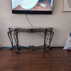 Wrought Iron Marble Top Table