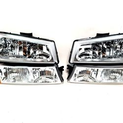 Headlights for 03-06 Chevy Silverado Avalanche Chrome Headlamp SetFitment:

For 2003-2006 Chevy Silverado 1500/1500 HD

For 2003-2004 Chevy Silverado 