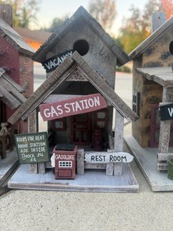 Rustic Gas Station Decorative Birdhouse
