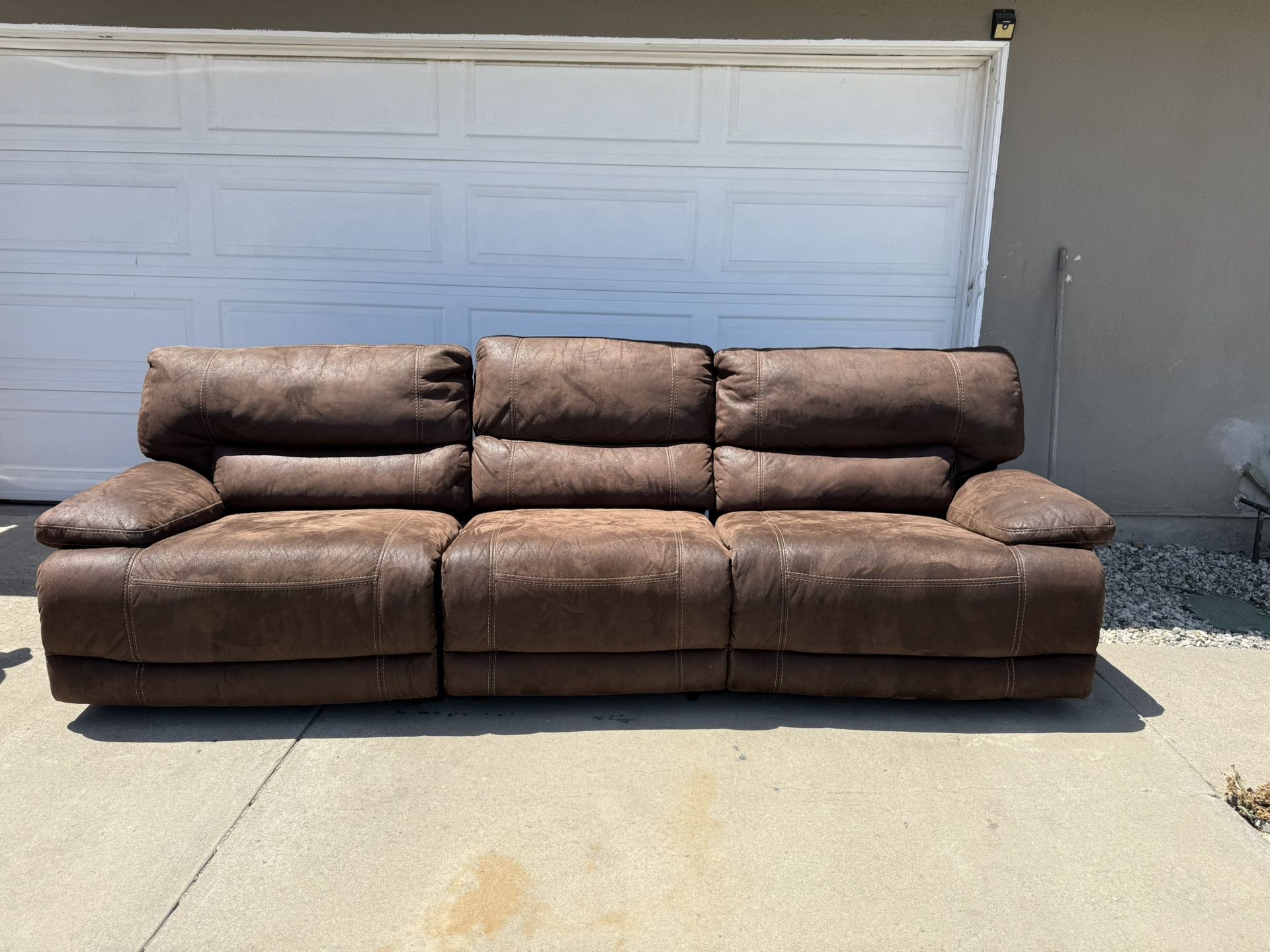 Brown Plug In Reclining Couch