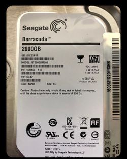 Seagate Barracuda 3.5” . SATA3 . 7200RPM . 2TB