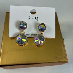 S·Q Crystal Drop Earrings