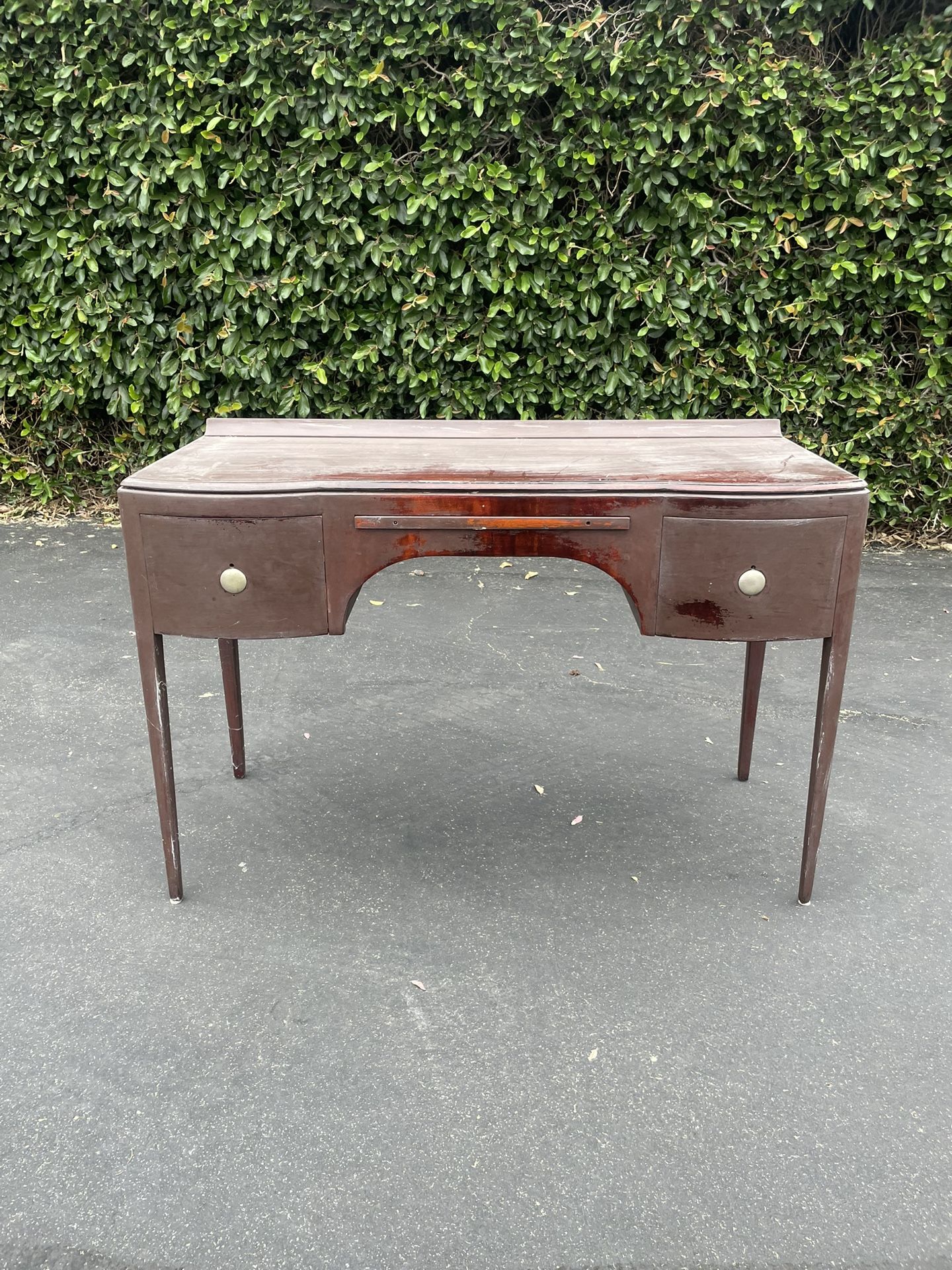 Vintage Writing Desk, Antique Desk, Mahogany Wood Desk by Johnson Furniture Co