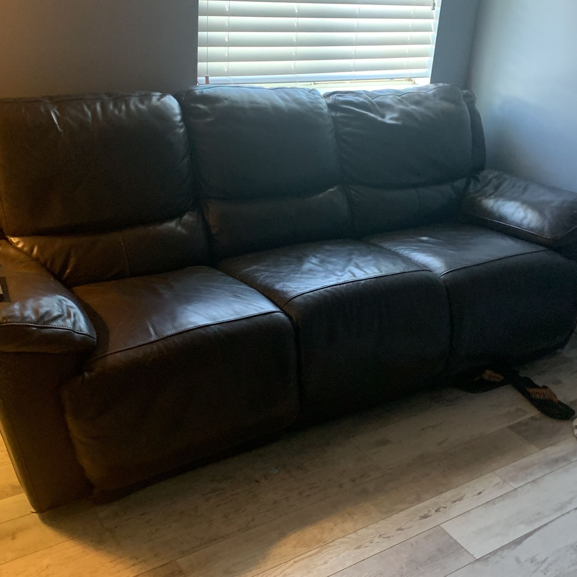 Leather Couch Recliner Brown