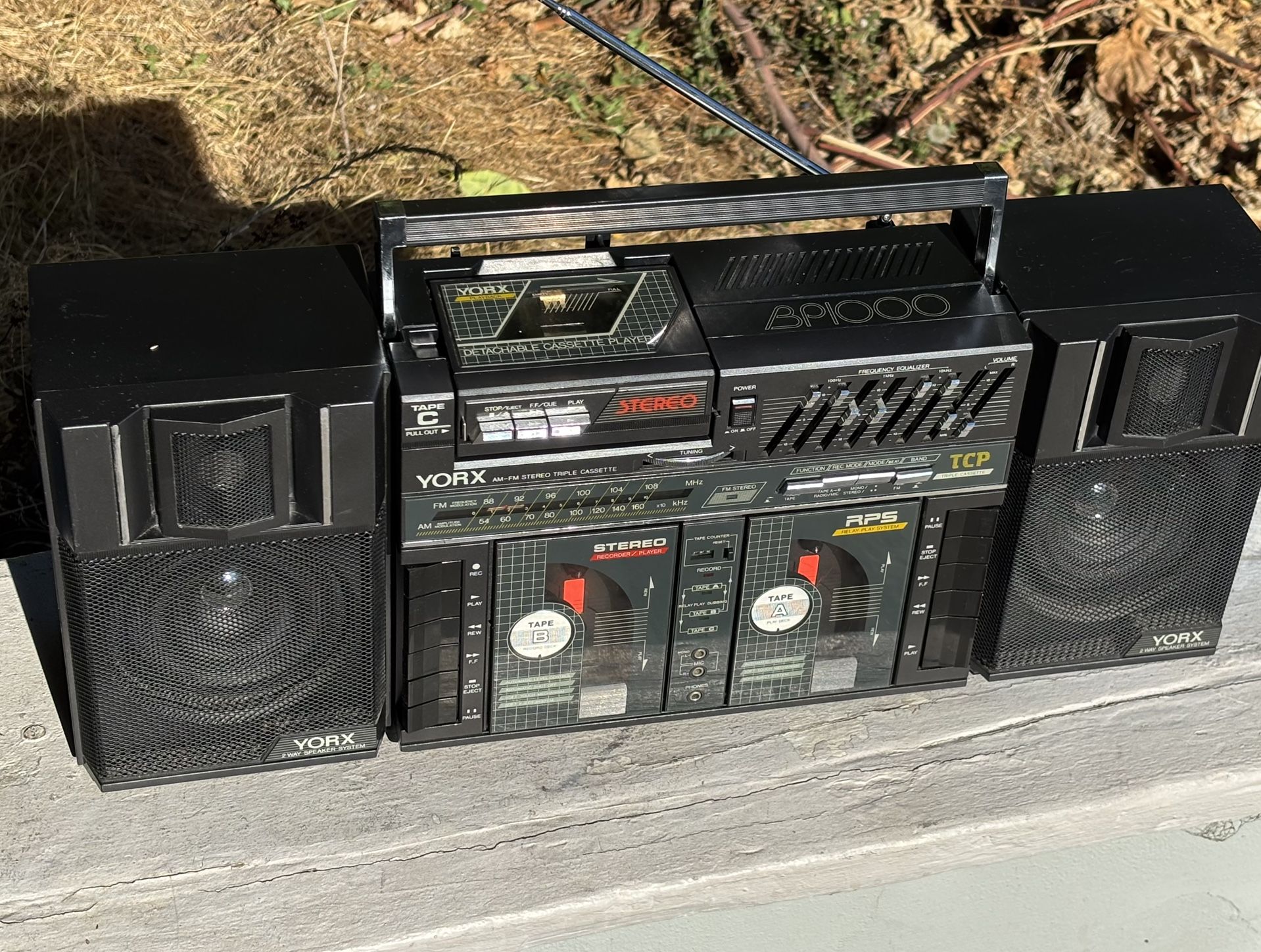 Yorx Triple Cassette Boombox Ghetto Blaster Radio