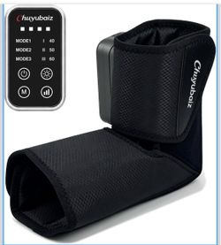 Portable Cordless Air Compression Foot Massager with Heat, Fits Sizes 5-11 Foot and Ankle Compression Boot with Adjustable Fit, 3 Modes, 3 Intensities