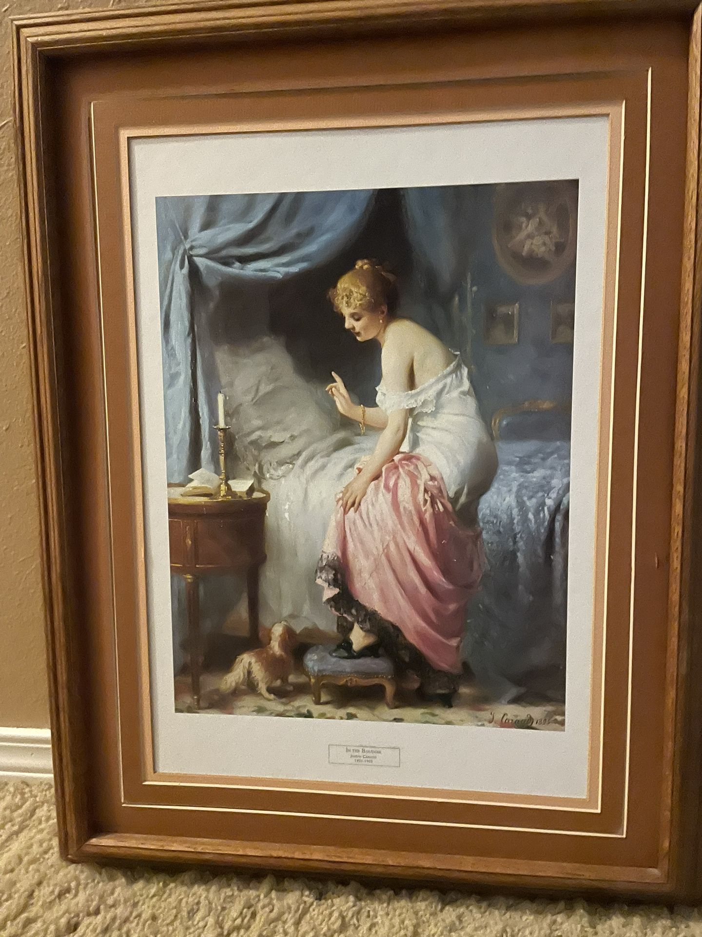 Old Fashion Boudoir Picture Oak Frame
