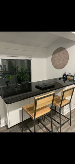 Black granite slab