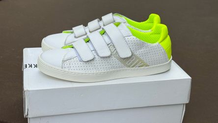 Bikkembergs White & Neon Yellow Leather Sneakers Women’s EU 38 NEW
