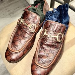 Mens Brown Gucci Supreme Leather Loafers Sz 11 G / Made In ITALY