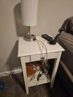 Matching bed tables with lamps