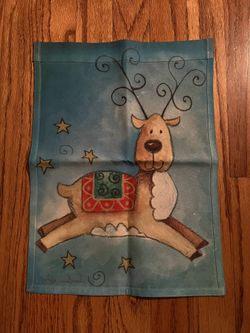 Christmas Reindeer Garden Flag (double sided)