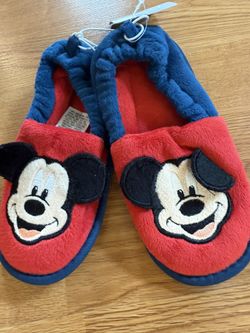 New Boys Disney Sz 11-12 Slippers Mickey Mouse 