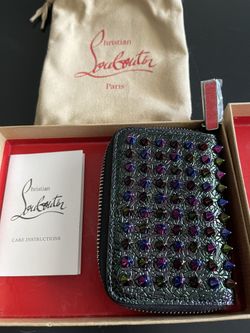 Cristian Louboutin Authentic Panettone Purse Wallet Rainbow Spikes Brand New 