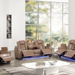 STEFANO 10 3PC RECLINERS W/ LED & SPEAKERS