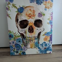 Floral Skull Painting