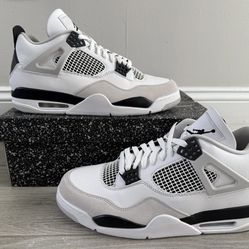 Men's Air Jordan 4 Retro Military Black DH6927-111 White Black Neutral Grey Size 12 Shoes New w/ Box