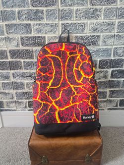 Hurley Unisex Red/Black Print Backpack