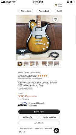 Keith urban electric sale guitar for sale