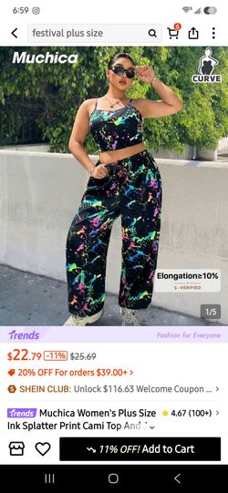 NEW 2X Plus Size Ink Splatter Two-Piece Set