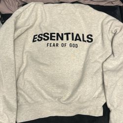 ESSENTIALS FEAR OF GOD grey hoodie FOR SALE !!!