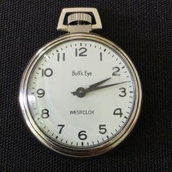 Vintage Westclox Bulls Eye 49mm Manual Pocket Watch USA Running 