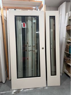 Exterior door entry door front door patio doo side door full glass low-e rated 33-3/4x79” I have a Door comes with dual glass low-e rated insert. Fib