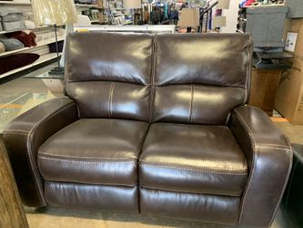 Genuine brown leather loveseat $559
