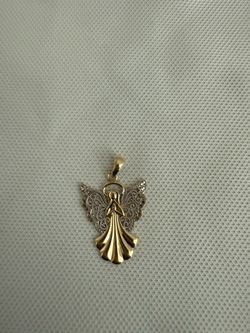 14k gold angel pendant