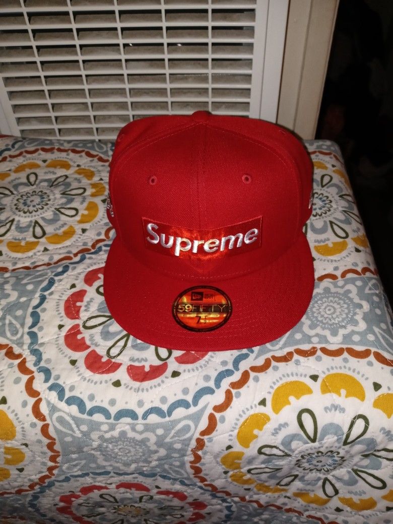 Supreme New Era Box Logo Red Hat 2021 Brand New 7 1/2