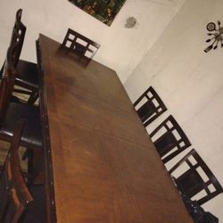 Long Brown Dining set