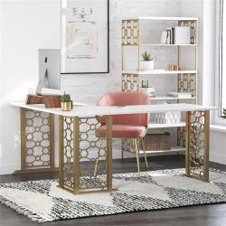 *Brand New* Cosmopolitan Ella L Shape White Desk