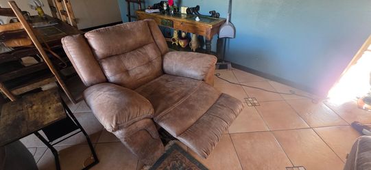Brown Fabric Recliner Sofa set