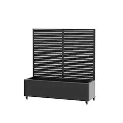 47" H x 47" L x 16" W Black Metal Planter Box Trellis, Garden Bed, Privacy Screen, Frame Wall Decor