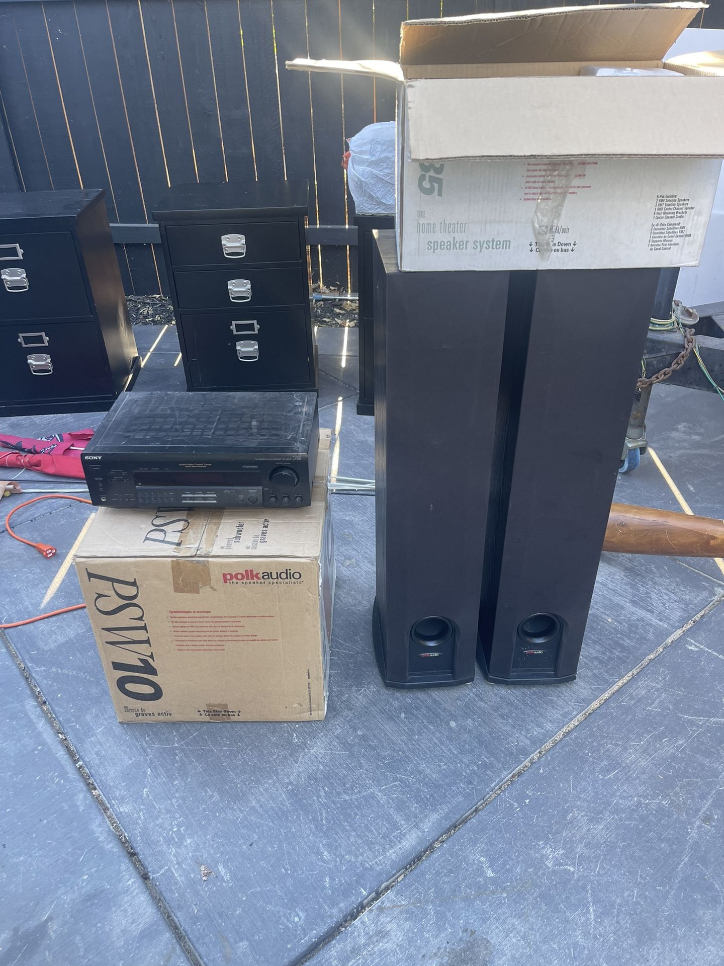Polk Audio Surround Sound System With Sony Reciever