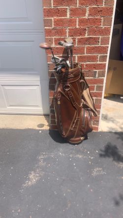 Leather Golf Bag & Clubs