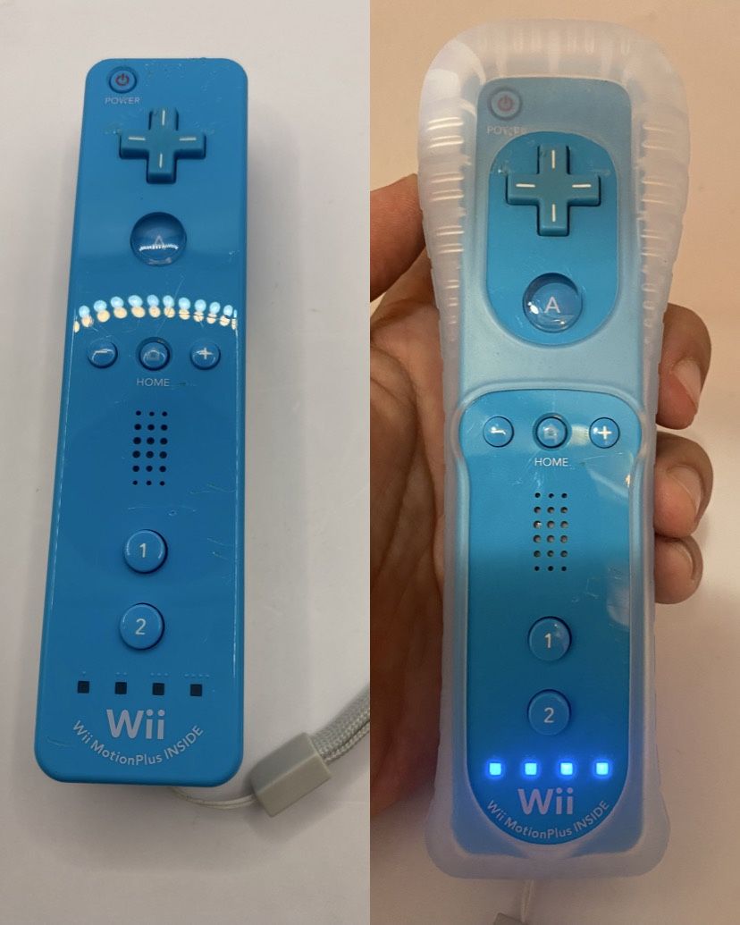 Official OEM Nintendo Wii Remote Blue Controller Motion Plus Inside Wiimote