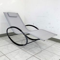 (Brand New) $45 Outdoor Rocking Zero Gravity Chair Patio Lounge Chair Recline Rocker for Backyard Pool w/ Pillow