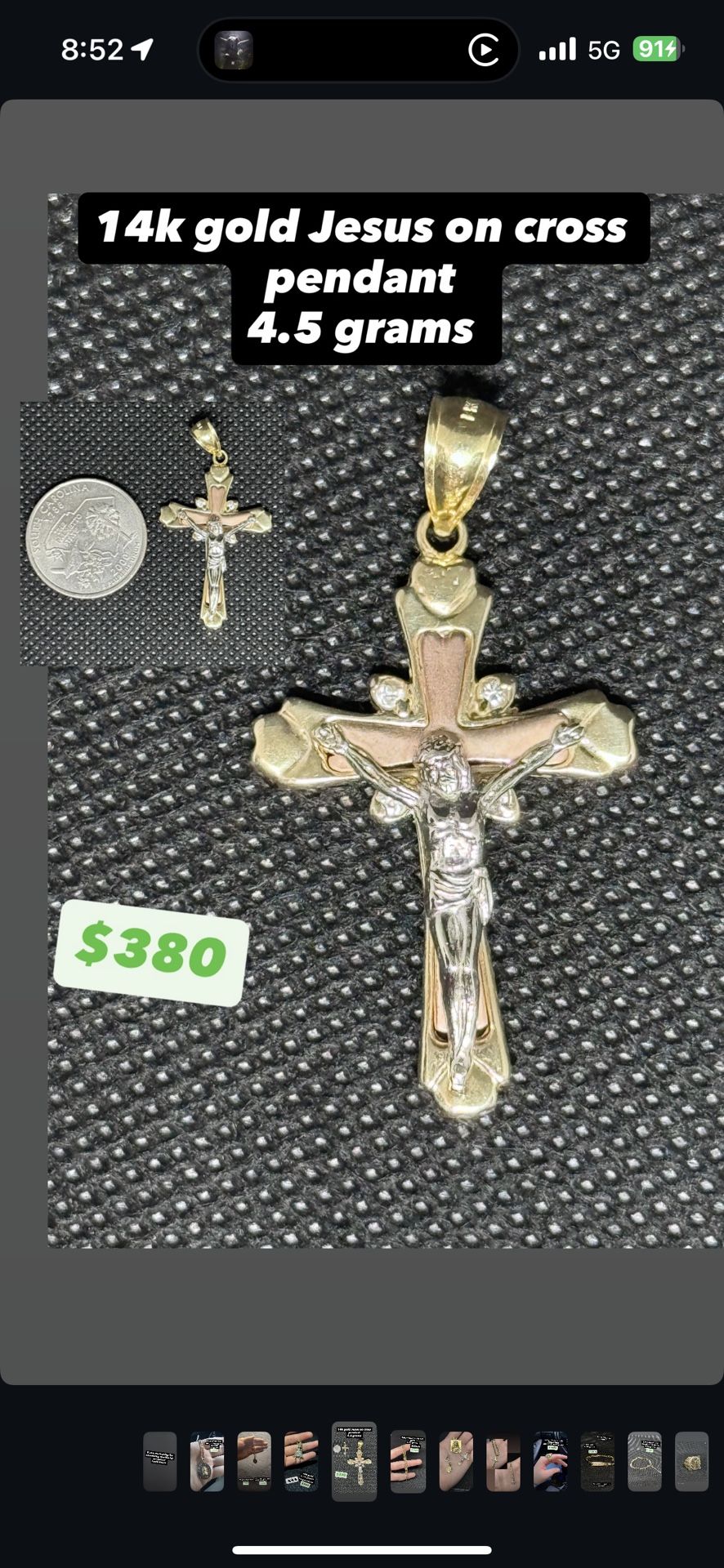 14k Gold Pendant Cross
