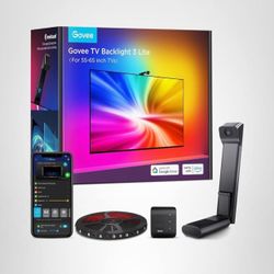 Govee TV Backlight 3 Lite with Fish-Eye Correction Function Sync to 55-65 Inch TVs, 11.8ft RGBICW Wi-Fi LED Strip Lights with Camera, 4 Colors in 1 La