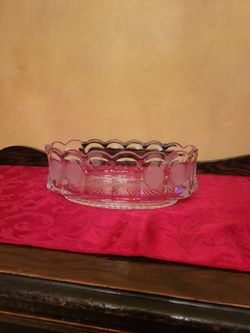 VINTAGE FOSTORIA FROSTED COIN DESIGN BOWL