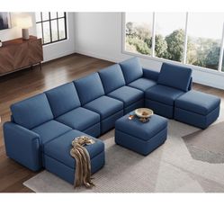 New in box Modular Sectional Sofa, Oversized Sectional Couch with Storage, Ottomans, Modular Sectional Sleeper Sofa with Memory Foam, 9 Seat U Shape S