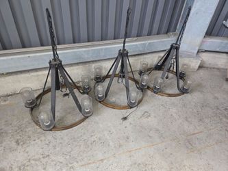 Brass metal hanging chandeliers
