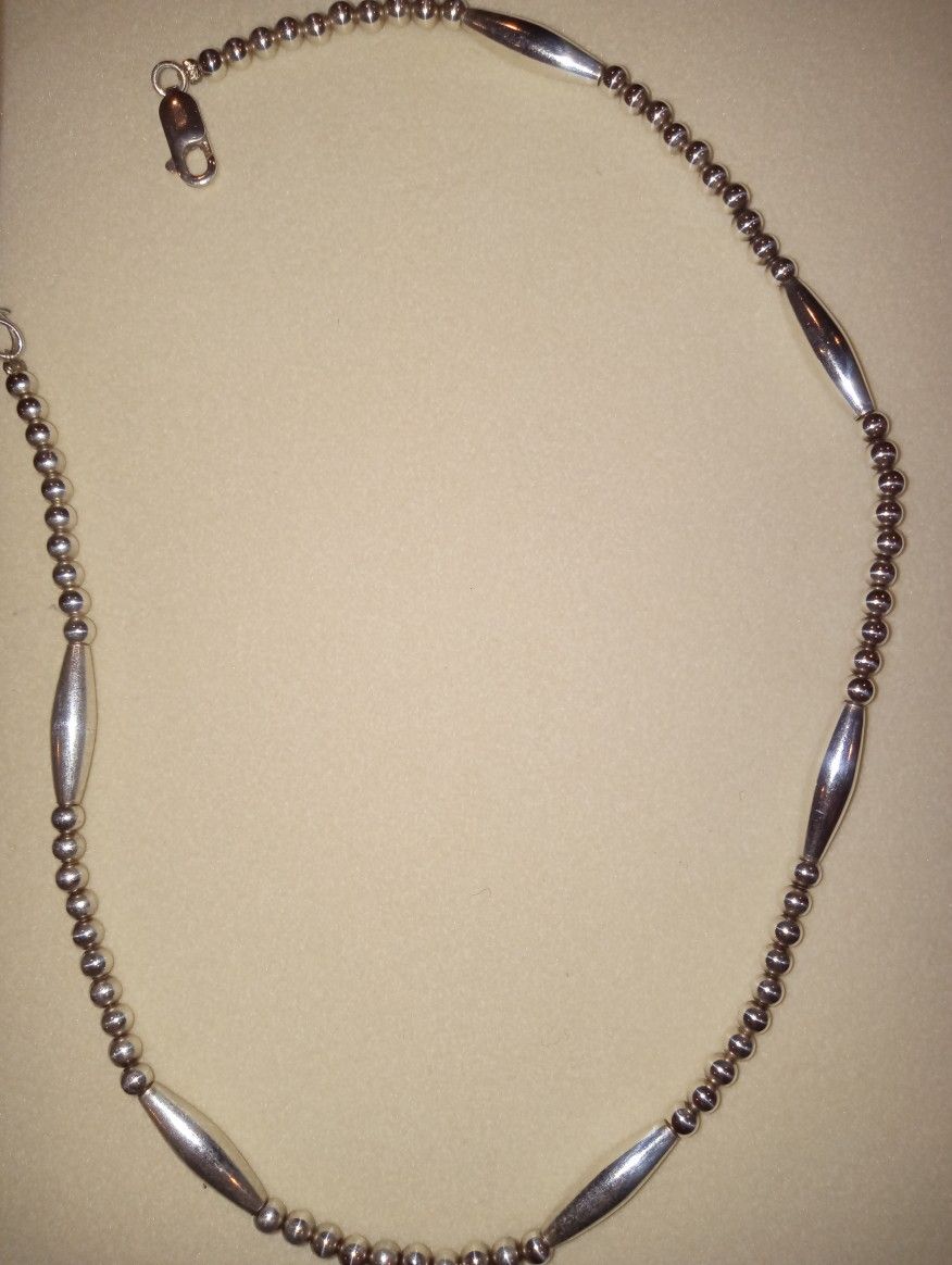15.5" Solid Sterling Silver Choker Necklace