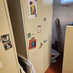 Large Beige 2-door Metal Storage Cabinet