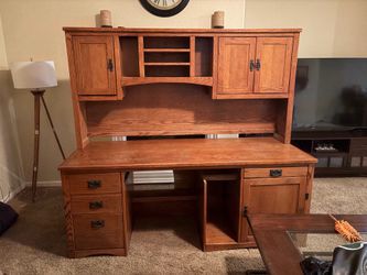 Solid Oak Wood Office Desk