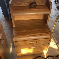 2 Nightstands W/ 2 Shelves And Lights