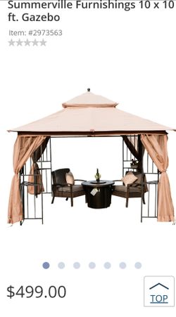 Summerville  10 x 10 ft. Gazebo rain protection. Sunscreen ventilation
