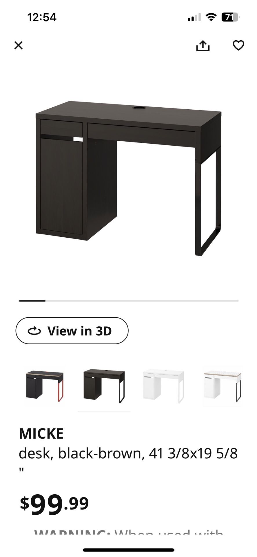 2 Black Brown Ikea Desks